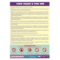 Таблица демонстрационная "Правила поведения на уроках химии" (винил 70х100) - «globural.ru» - Красноярск